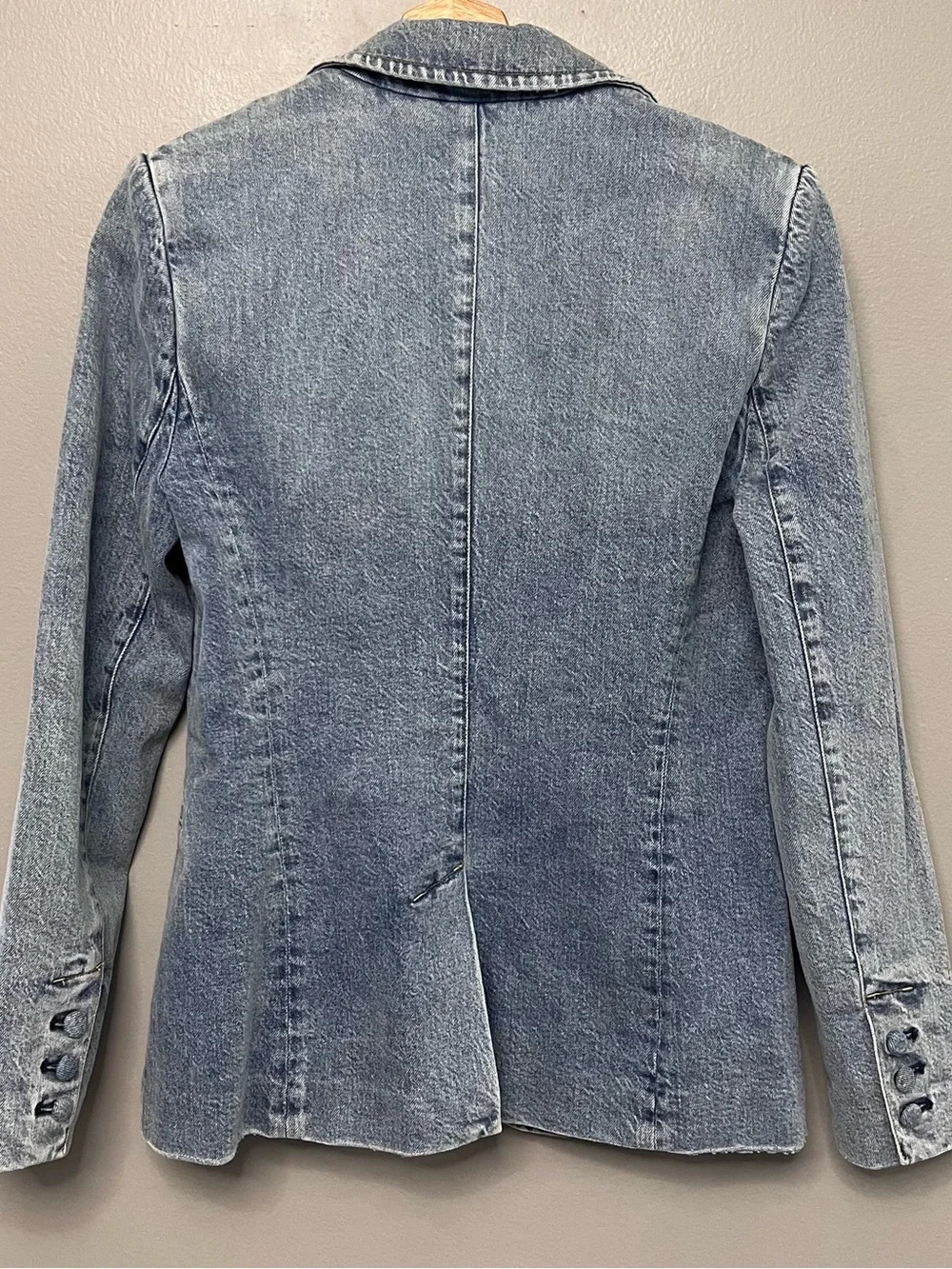 Alice + Olivia Macey Denim Fitted Blazer Size 8 Y2K 90s Downtown Girl